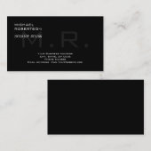Schwarz-Grau-Monogramm-Creative Moderne Schlicht Visitenkarte (Vorne/Hinten)