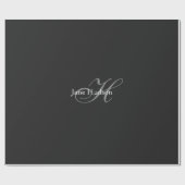 Schwarz-Grau-Monogramm Einfache Schlichte Sonderak Geschenkpapier (Flach)