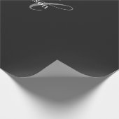 Schwarz-Grau-Monogramm Einfache Schlichte Sonderak Geschenkpapier (Ecke)