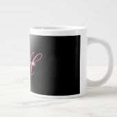 Schwarz-Grau-Monogramm Einfache Schlichte Sonderak Jumbo-Tasse (Rechts)