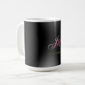 Schwarz-Grau-Monogramm-Initialen Einfach Schlicht Kaffeetasse (Vorderseite Links)