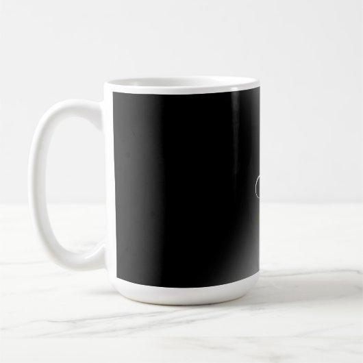 Schwarz-Grau-Monogramm-Initialen Einfach Schlicht Kaffeetasse (Links)