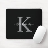 Schwarz-Grau-Monogramm-Maus-Pad Mousepad (Mit Mouse)