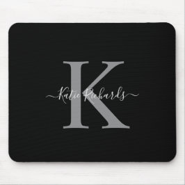 Schwarz-Grau-Monogramm-Maus-Pad Mousepad