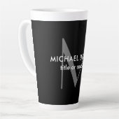 Schwarz-Grau-Monogramm Moderne Minimalistische Vor Milchtasse (Linke Ecke)