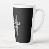 Schwarz-Grau-Monogramm Moderne Minimalistische Vor Milchtasse (Rechts)