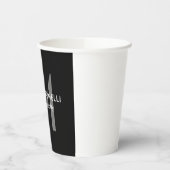 Schwarz-Grau-Monogramm Moderne Minimalistische Vor Pappbecher (Links)