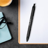 Schwarz-Grau-Monogramm-Namensskript Kugelschreiber