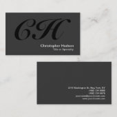 Schwarz-Grau-Monogramm-Standardgröße Visitenkarte (Vorne/Hinten)