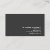 Schwarz-Grau-Monogramm-Standardgröße Visitenkarte (Rückseite)