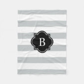 Schwarz-Grau-Monogramm-Streifen | Fleece Blanket (Vorderseite)