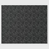 Schwarz-Grau-Monotone-Muster für florale Damaskus Geschenkpapier (Flach)
