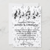 Schwarz-Grau-Musikalische Hochzeiten Einladung (Rückseite)