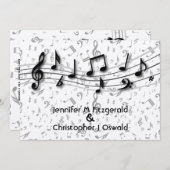 Schwarz-Grau-Musikalische Hochzeiten Einladung (Vorne/Hinten)