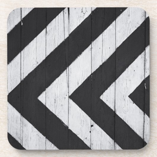 Schwarz-Grau-Muster aus Holz Getränkeuntersetzer (Vorderseite)