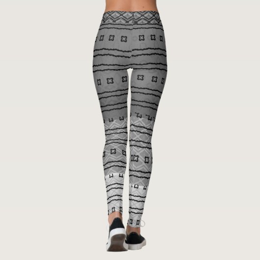 Schwarz-Grau-Muster-Leggings Leggings (Rückseite)
