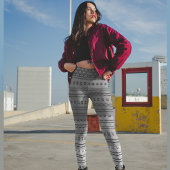 Schwarz-Grau-Muster-Leggings Leggings