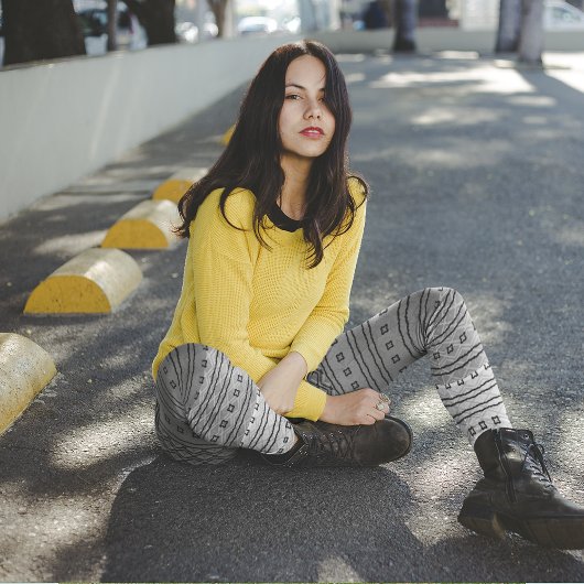 Schwarz-Grau-Muster-Leggings Leggings