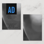 Schwarz-Grau-Muster Monogram-Visitenkarte Visitenkarte (Vorne/Hinten)