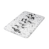 Schwarz-Grau-Noten Badematte (Schrägansicht)