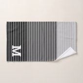 Schwarz-Grau-Ombre Streifen Mit Monogramm Badhandtuch Set (Handtuch)