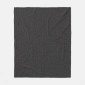 Schwarz-Grau-Ornament-Muster antikes Design Fleecedecke (Vorderseite)