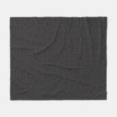 Schwarz-Grau-Ornament-Muster antikes Design Fleecedecke (Vorderseite (Horizontal))