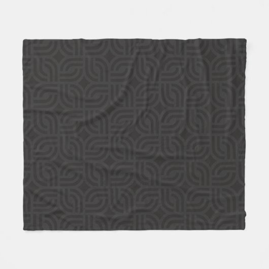 Schwarz-Grau-Ornament-Muster antikes Design Fleecedecke (Vorderseite (Horizontal))