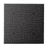 Schwarz-Grau-Ornament-Muster antikes Design Fliese (Vorderseite)
