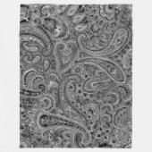 Schwarz-Grau-Paisley-Muster Fleecedecke (Vorderseite)