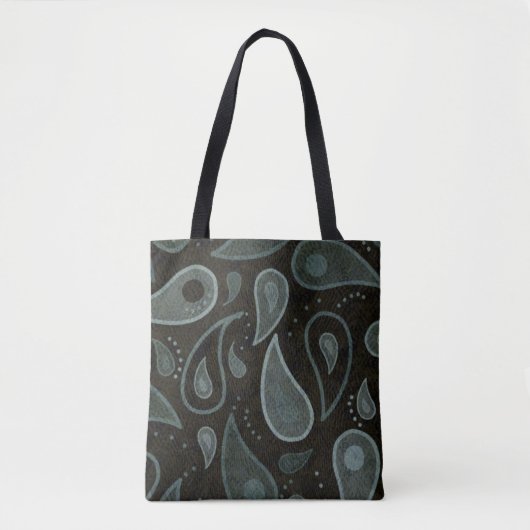 Schwarz-Grau-Paisley-Muster Tasche (Vorderseite)