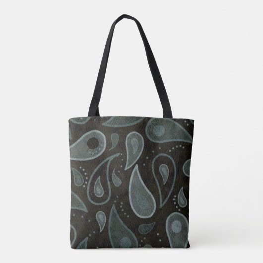 Schwarz-Grau-Paisley-Muster Tasche (Rückseite)