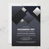 Schwarz-Grau-Party Einladung (Vorderseite)