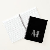 Schwarz-Grau-Personalisiert-Monogram-Notebook Notizblock (Innenseite)