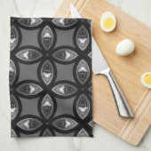 Schwarz-Grau-Petal-Muster Geschirrtuch (Viertel Falte)