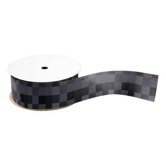 Schwarz, grau, Pflaumen-Karos 1,5" Grosgrain-Band Ripsband (Spule)