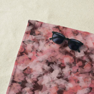 Schwarz Grau Pink Weiß Moderne Geometrische Abstra Strandtuch