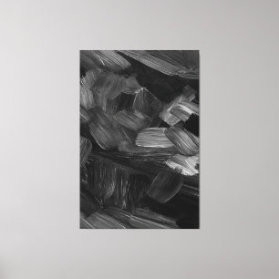 Schwarz & Grau Pinselstriche Leinwand