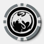 Schwarz-Grau-Poker-Chip des White Dragon 1 Pokerchips (Vorderseite)