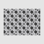 Schwarz/Grau Raute Druckmuster Seidenpapier (Vorderseite)