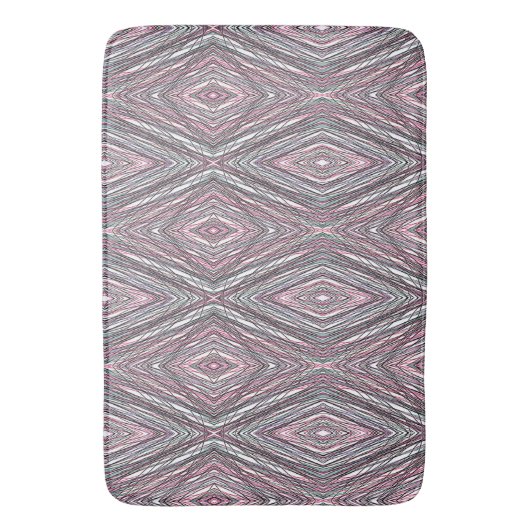 Schwarz-Grau-Rosa und Weiß Badematte (Vorderseite Vertikal)