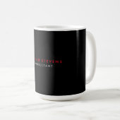 Schwarz-Grau-Rot Beruflich Modern Ihr Name Kaffeetasse (VorderseiteRechts)