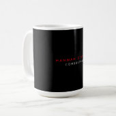 Schwarz-Grau-Rot Beruflich Modern Ihr Name Kaffeetasse (Vorderseite Links)
