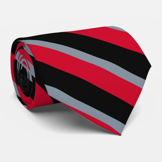 Schwarz-Grau-Rot-Krawatte Krawatte (Gerollt)
