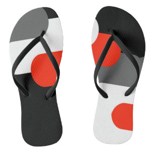 Schwarz-Grau-Rot-Weiß-Paar mit Flip Flops Badesandalen