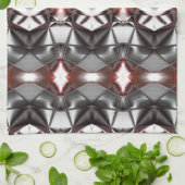 Schwarz-Grau-Ruby-Rapport, virtuelle Formen Geschirrtuch (Gefaltet)