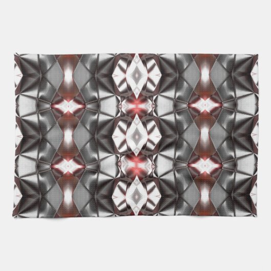 Schwarz-Grau-Ruby-Rapport, virtuelle Formen Geschirrtuch (Horizontal)