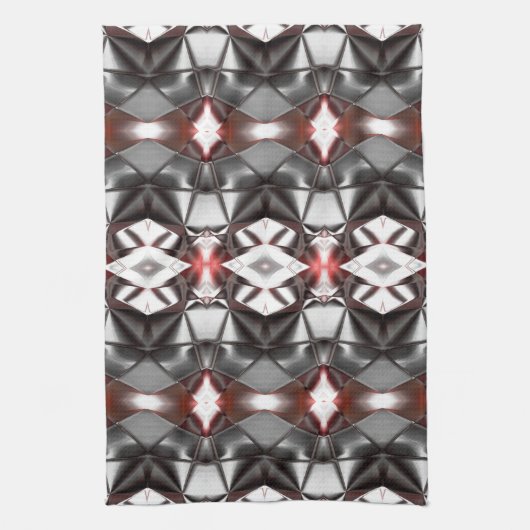 Schwarz-Grau-Ruby-Rapport, virtuelle Formen Geschirrtuch (Vertikal)