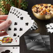 Schwarz-Grau-Rundformen, Lt-Grau-Monogramm Spielkarten (In Situ)