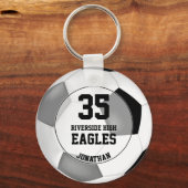 Schwarz-Grau-schlicht-Mannschaftsfarben Fußball-Bu Schlüsselanhänger (Vorderseite)